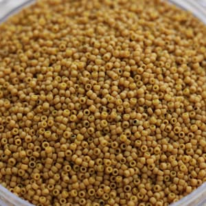 NEW!!! 20g 15/0 Frosted Gold Lustered Yellow Toho Seed Beads - 20grams, micro beads. superior quality, Toho 1623F