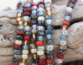 30g 6/0 Tuscany Picasso Mega Mix Japanese Seed Beads - 30g ~44" - spectacular colors, fabulous Picasso beads