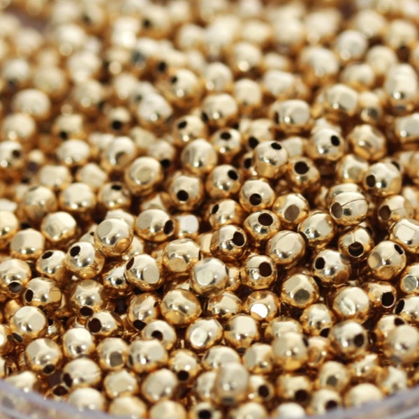 NEW!!! 10g ~135pcs 8/0 24Kt Gold Plated Hex cut Metal Beads, real gold plated beads, 24K gold beads.
