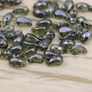 50 Stück 5x8mm Transparent Blau Picasso Luster Zoliduo Rechte Version 2-Loch Tropfenförmige Tschechische Glasperlen, fabelhafte neue Perlen ...