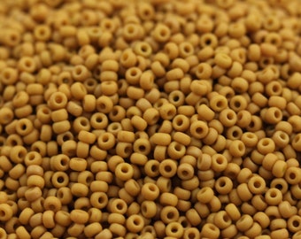 20g 11/0 Frosted Mustard Yellow Miyuki Rocailles - 20g - spektakuläre, gefrostete Keramikperlen, Miyuki 2312
