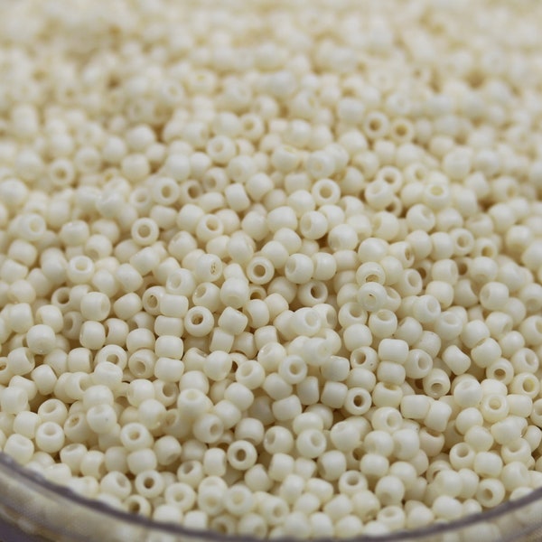 20g 11/0 Frosted Eggshell Toho Seed Beads - 20grams, seed beads. superior quality, Toho color 762