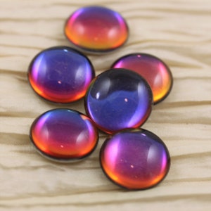 6pcs 25mm no-hole Cabochon Czech Glass Beads /findings, backlit colors, fresh look, frosted styles