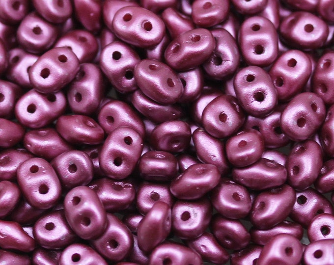 20grams 5x2mm Pearl Burgundy 2-hole Superduo Czech Glass Beads New ...