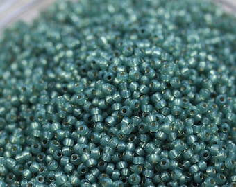 20g 11/0 Duracoat Dark Mint / Silver Lined Miyuki Seed Beads - 20grams, superior quality, color 4241