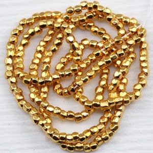 BACK! Rare find! 9/0 3Cut 24Kt Gold Plated Czech seed beads - 1 strand 18"