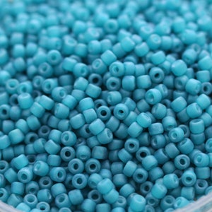 NOVITÀ!!! Perline di semi Matsuno 8/0 blu mare opaco, 20 g - 20 grammi - perline di vetro da spiaggia satinato, colore spettacolare