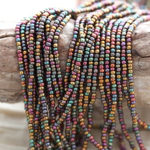 NEW!!! 11/0 Matte Metallic Gold Iris Czech Seed Beads - 12/20" hank, silky metallic beads