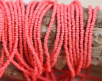 11/0 Sol Gel Salmon Czech seed beads - 1 hank - 12/20"