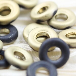 25pcs 9X2mm Matte Jet Gold  - Ring Czech Glass Beads