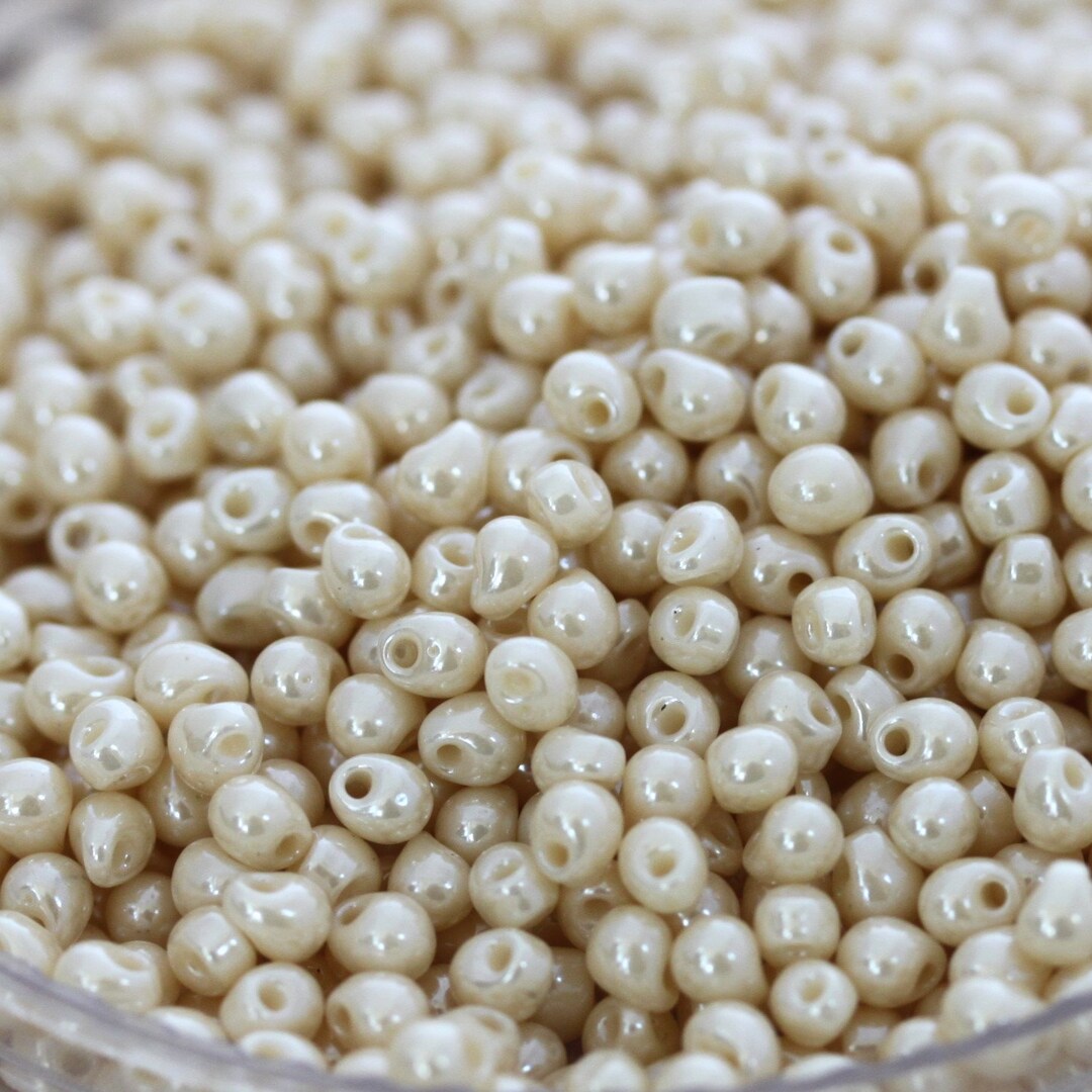 NEW 30g 3.4mm Pearl Eggshell Miyuki Drop Beads 30grams, Fringe Beads