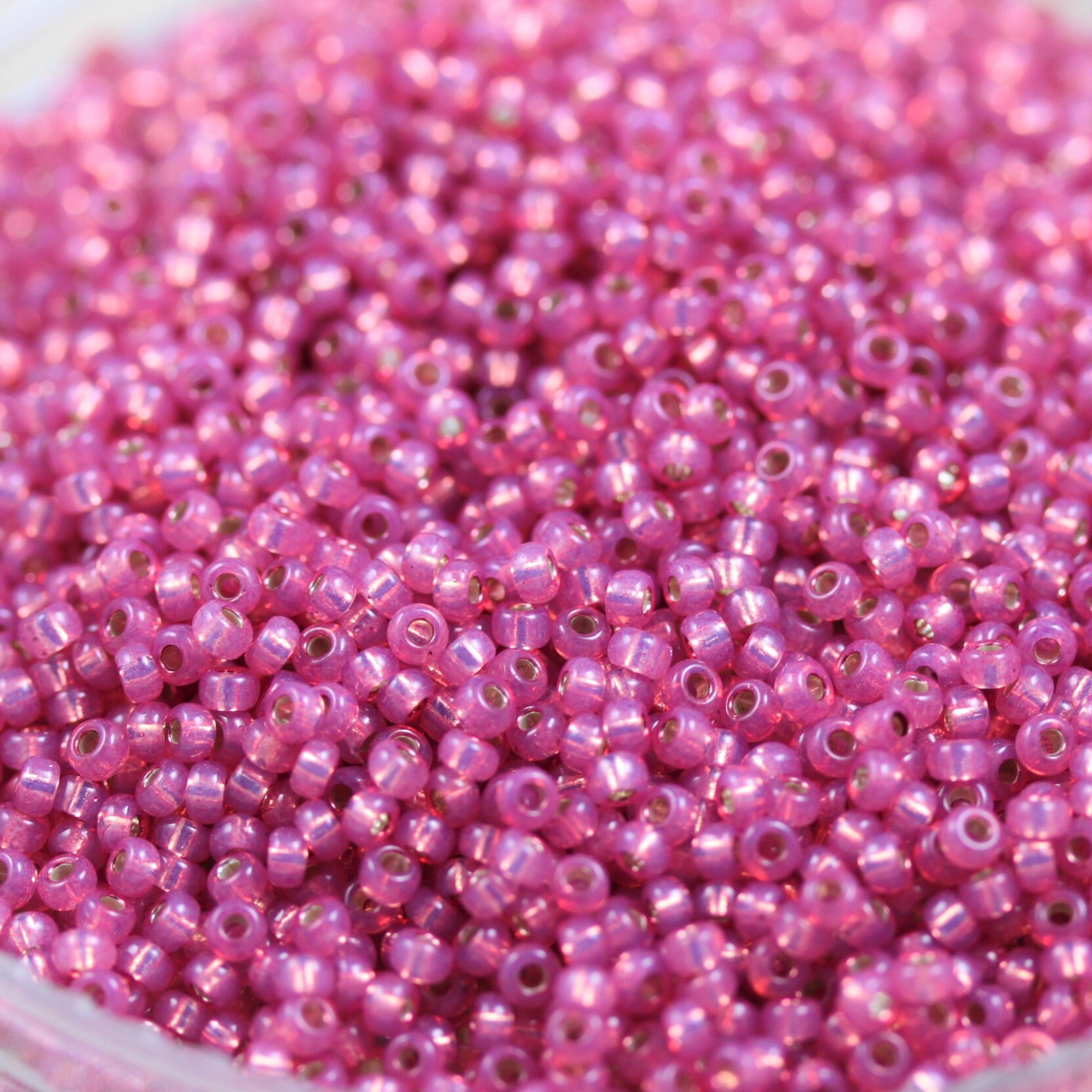 20g 11/0 Milky Dark Rose / Silver Lined Miyuki Seed Beads