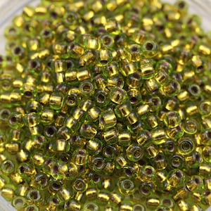 6/0 Lime Green / Copper Lined Toho Seed Beads - 30grams - spectacular colors... Toho 747