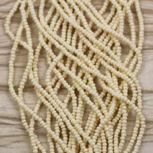 11/0 Bone / Light Beige Czech seed beads - 1 hank - 12/20"