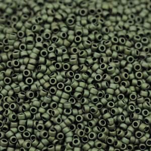 20grams 15/0 Matte Dark Olive Toho Seed Beads - fancy glass beads. superior quality, micro seed beads, Toho 617
