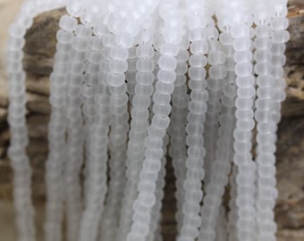 Loose! 70g 6/0 Matte Crystal Czech Seed Beads - 70g (1 hank, 6/20"), fabulous frosted look , beached style beads, ceramic look seed beads