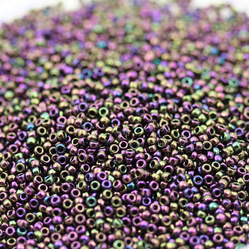 NEW metallic glass beads micro seed beads 20grams 150 Metallic Purple Iris Toho Seed Beads Toho 85 superior quality