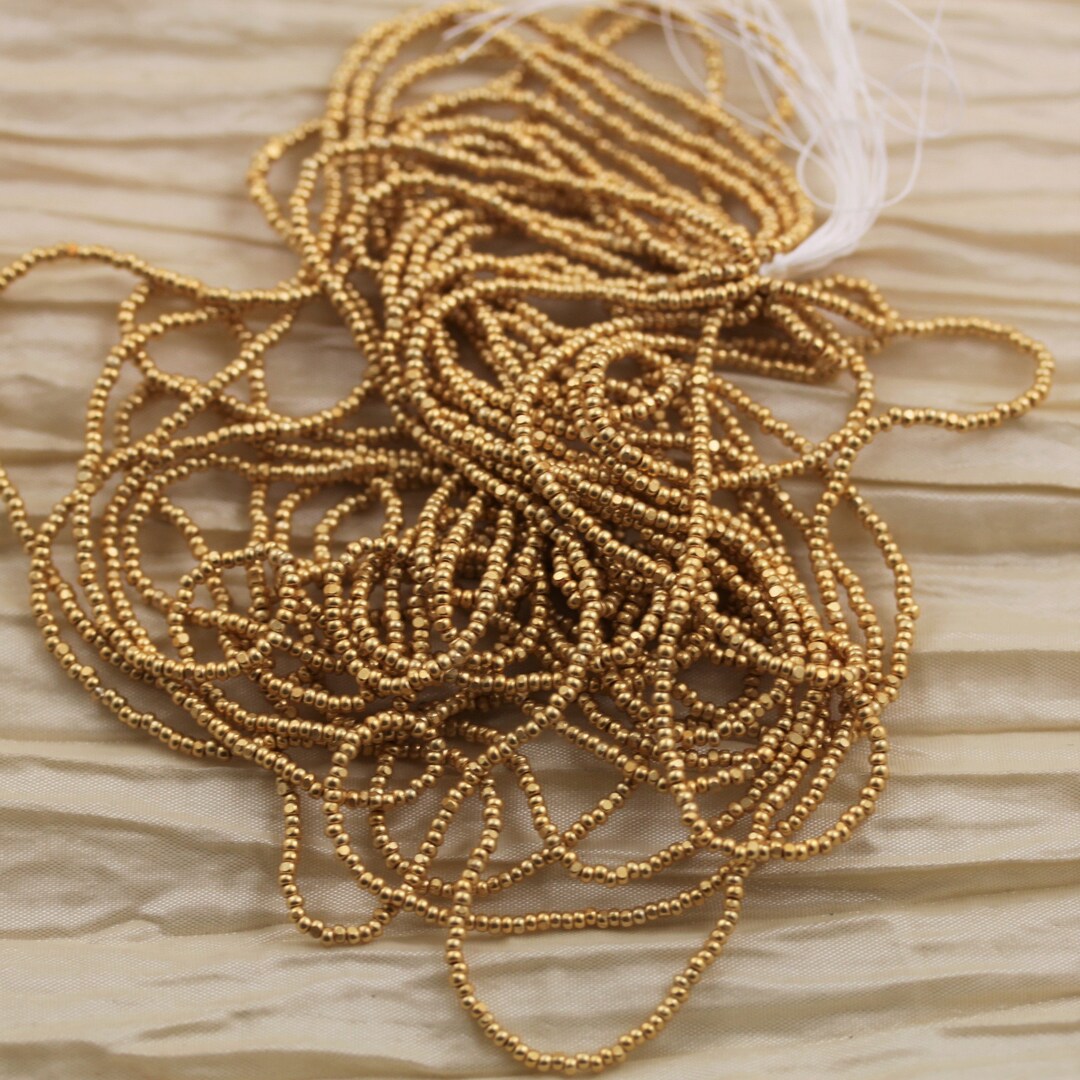 LAST RARE 13/0 Metallic Premium Gold Charlotte Czech Seed Beads 12/12