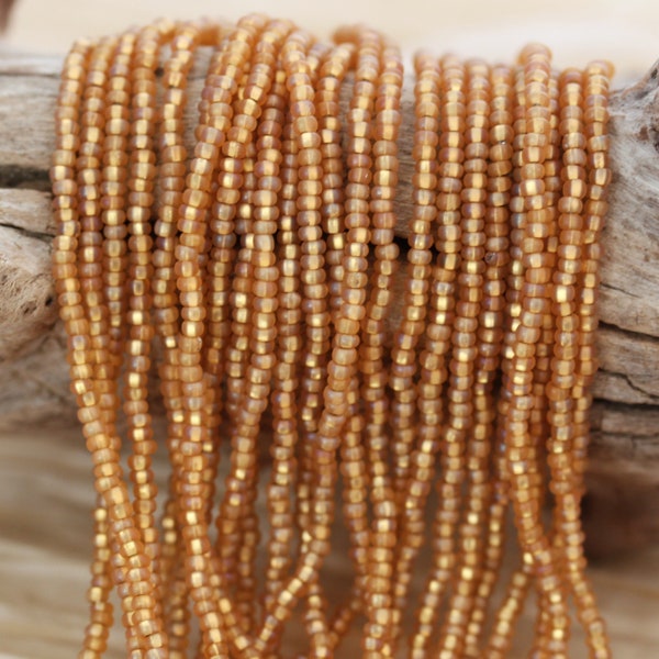 NEW!!! 11/0 Matte Topaz AB / Silver Lined Czech Seed Beads full hank -12/20" fabulous firefly effect, and frosted finish