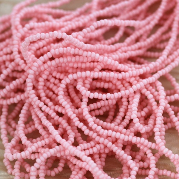 NEW!!! 11/0 Sol Gel Baby Pink Czech seed beads - 1 hank - 12/20"