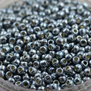 6/0 Galvanized Pewter Permanent Finish TOHO Seed Beads - 30grams - spectacular color... Toho color PF565