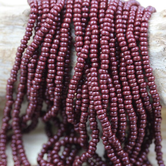 8/0 Maroon Czech Seed Beads 6/20