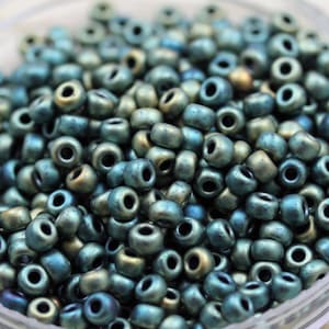 30g 6/0 Matte Metallic Patina Iris Miyuki Seed Beads - 30grams - spectacular color, frosted metallic iris beads, Miyuki 2008