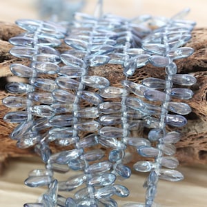 NEW! 98-100pcs 3x10mm Transparent Blue Luster Daggers Czech Glass Beads