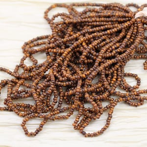 8/0 Orange Picasso Czech Seed Beads - 6/20&quot; - spectacular earthy color...