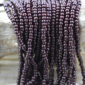 8/0 Chocolate / Dark Brown Czech Seed Beads - 6/20&quot;, rich deep brown color beads