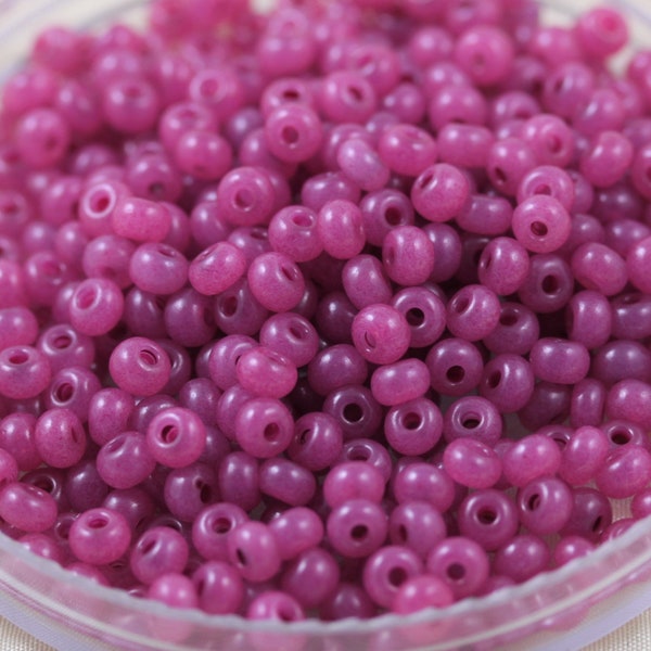 70g 6/0 Opal Fuchsia SolGel Czech Seed Beads - 70grams - fabulous opalite beads, translucent style, summer beads, tropical beads