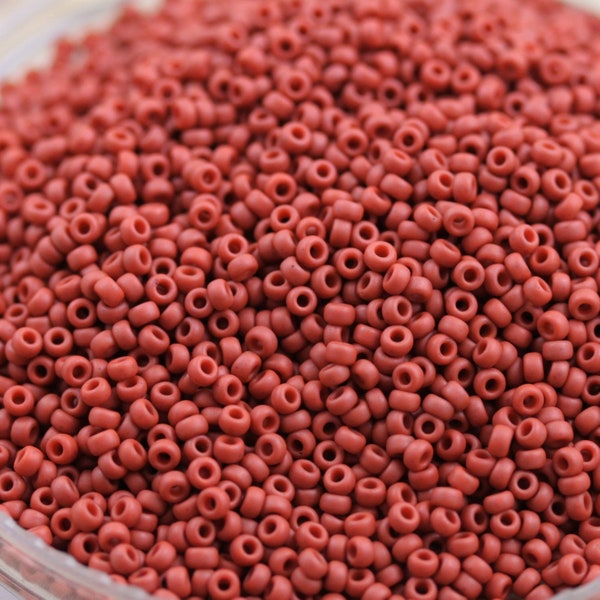 20g 11/0 Frosted Terracotta Miyuki Seed Beads - 20grams - spectacular, frosted ceramic beads, Miyuki 1236