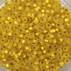 RARE! 70g 6/0 Matte Citrine / Silver Lined Czech Seed Beads, 70grams, frosted finish, fabulous firefly effect, rich color