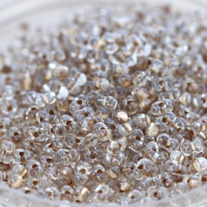 NEW! 25g 2x4mm Sparkling Bronze Lined Peanut Japanese Glass Beads, peanut beads, berry beads, Miyuki beads, Miyuki 1521