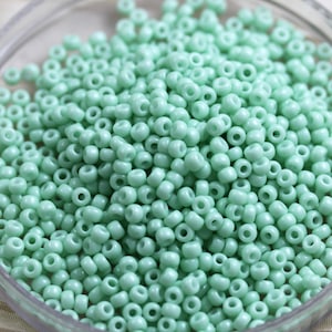 NEW!!! 20g 8/0 Pale Mint Miyuki seed beads - 20grams, amazing color of mint ice cream