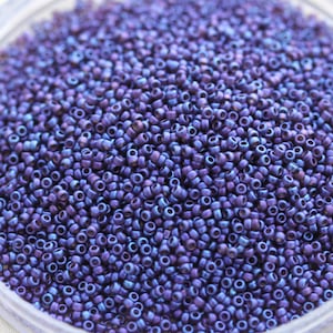 NEW!!! 20g 15/0 Matte Purple Midnight Iris Miyuki Seed Beads - spectacular color, frosted metallic iris beads, Miyuki 2291