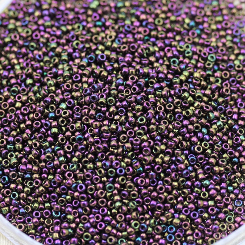 NEW metallic glass beads micro seed beads 20grams 150 Metallic Purple Iris Toho Seed Beads Toho 85 superior quality