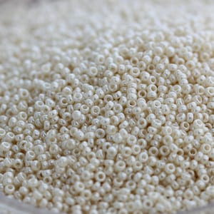 ¡NUEVO! Cuentas de semilla Miyuki color cáscara de huevo claro perlado 15/0 de 20 g: cuentas diminutas, calidad superior, microcuentas, Miyuki 491L