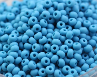NEU!!! 70g 6/0 Matte Blue Turquoise tschechische Rocailles Perlen - fabelhafter gefrosteter Look und klassische türkise Farbe.