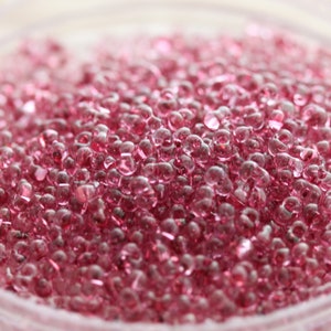 Discontinued! 25g 2x4mm Rose Gold Luster Peanut Japanese Glass Beads, peanut beads, berry beads, Matsuno beads