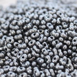 NEW! 25g 2x4mm Opal Luster Charcoal Peanut Japanese Glass Beads, peanut beads, berry beads, Matsuno beads