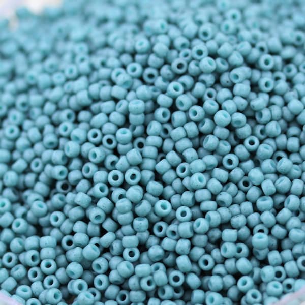 20g 11/0 Semi Glazed Turquoise Toho Seed Beads - 20grams, seed beads. superior quality, Toho 2604F