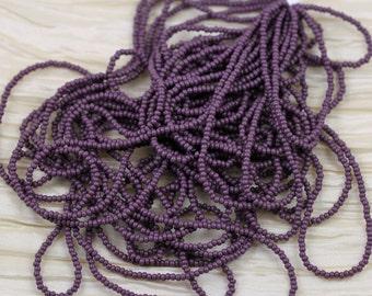 11/0 Purple Czech seed beads - loose beads - 38grams , and equivalent to 1 hank of 12/20"