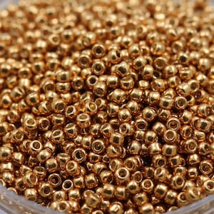 20g 8/0 PermaFinish Galvanized Dark Gold Toho Seed Beads - 20grams - spectacular colors... PF591