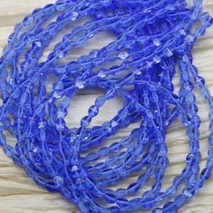 100pcs 5x3mm Sapphire Pinch Tsjechische glazen kralen