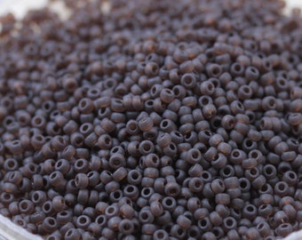 20g 11/0 Frosted Root Beer (Transparent Brown) Miyuki Seed Beads, beach glass beads. Miyuki 135F