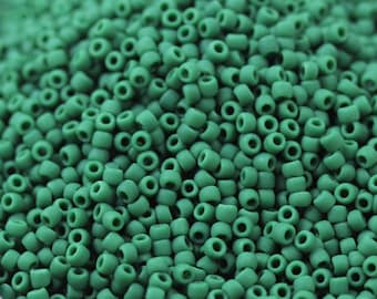 20g 11/0 Frosted Pine Green Toho Seed Beads - 20grams, seed beads. superior quality, Toho color 47HF