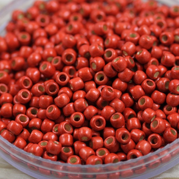 30g 6/0 Matte Galvanized Saffron Permanent Finish TOHO Seed Beads - 30grams - spectacular color... Toho PF562F