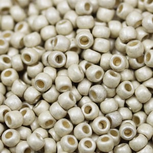 30g 6/0 Matte Galvanized Aluminum Permanent Finish TOHO Seed Beads - 30grams - Toho PF558F