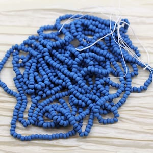 70g 6/0 Matte French Blue  ( Slate blue) Czech Seed Beads, 70g ( 6/20&quot; ), frosted finish, ceramic blue seed beads, ocean beads